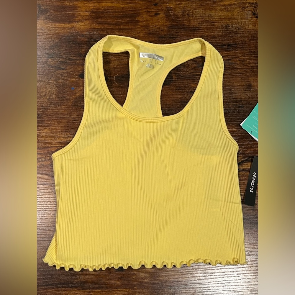 Yellow Cropped Tank Top